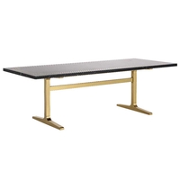 Timothy Oulton Titus Dining Table,  Black Marble and Polished Brass