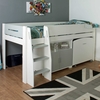 Urban Grey Childrens Midsleeper Bed with pull out Desk and Cupboard