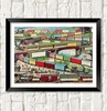 ZIG ZAG TRAIN POSTER: Passenger and Goods Train Illustration Print