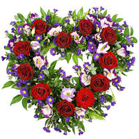 Purple and Red Heart Flowers