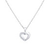 Argento Shimmering Hearts Crystal Outline Necklace