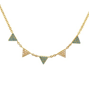 Argento Turquoise & Gold Triangle Necklace