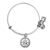 Karma Silver Compass Charm Bangle