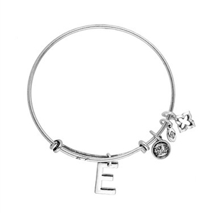 Karma Silver E Bangle