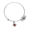 Karma Silver Ruby July Birthstone Bangle
