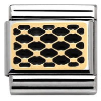 Nomination Black Enamel Plot Grid Charm
