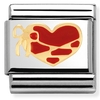Nomination Red Enamel Heart with Ribbon Charm