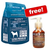 12kg Nutrivet Instinct Dry + 100 ml Wild Salmon Oil Free! - Energetic & Nutriti