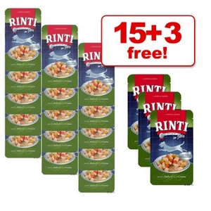 150 g Rinti Filet Pouches 15 + 3 Free! - 18 x 150 g Chicken & Chicken Heart in G