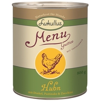 24 x 800g Lukullus Menu Gustico Wet Dog Food - Double Points!* - Chicken with Spelt,  Parsnip & Courgette