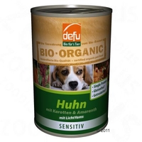 Defu Organic 50% Sensitive 6 x 400 - Chicken with Carrots & Amaranth (grain & gl