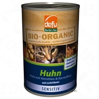 Defu Organic 90% Sensitive Pte 6 x 400 g - Chicken with Carrots & Potatoes