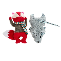 Fox and Mouse Catnip Toy Set - Set of 2