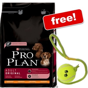 Large Bag Pro Plan Dog Food + Tennis Ball with Rope Free! - Puppy Digestion Lamb