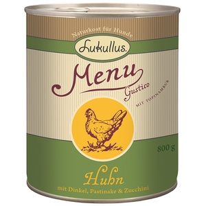 Lukullus Menu Gustico Saver Pack 12 x 800g - Beef Sensitive with Parsnip,  Spirulina & Evening Primrose
