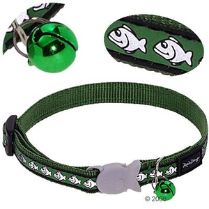 Red Dingo Reflective Cat Collar - Green