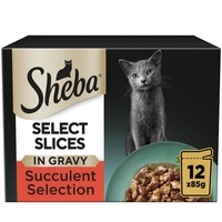 Sheba Pouches Select Slices Saver Pack 96 x 85g - Succulent Collection in Gravy