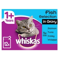 Whiskas 1+ Fish Selection in Gravy - 12 x 100g