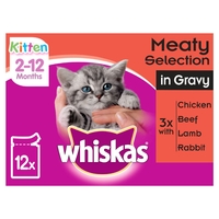 Whiskas Kitten/Junior Pouches - 12 x 100g Poultry Selection in Gravy