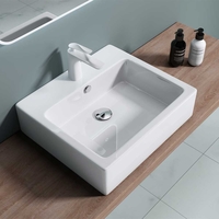 Ceramic Counter Top Wall Hung Square Bathroom Basin 530 x 410mm Brussel 712