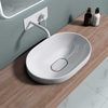 Ceramic Oval Semi Recessed Counter Top Basin 600 x 400mm Brussel 5006A