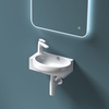 Cloakroom Mini Ceramic Oval Bathroom Basin 420 x 280mm LH Tap HY3052R