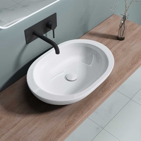 Counter Top Ceramic Oval Bathroom Sink 590 x 400mm Brussel 5056