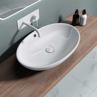 Counter Top Large Round Ceramic Bathroom Basin 630 x 420mm Brussel 306