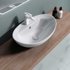 Counter Top Oval Ceramic Basin One Tap Hole 590 x 390mm Brussel 302