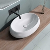 Counter Top Oval Ceramic Bathroom Basin Shallow Fill 590 x 400mm Brussel 323