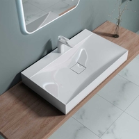 Counter Top Rectangular Stone Resin Basin Colossum 810