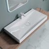 Counter Top Rectangular Stone Resin Basin Concealed Waste Colossum 810