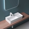 Counter Top Wall Hung Ceramic Bathroom Basin Shallow 305 x 600mm Brussel 179