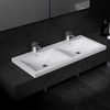Semi Recessed Bathroom Stone Resin Double Basin 1200mm Colossum 03