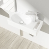 Small Cloakroom Ceramic Sink with Towel Rail 440 x 220mm Brussel 3086