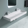 Stone Resin Bathroom Wall Hung & Counter Top Double Basin Two Tap Holes Colossum 19