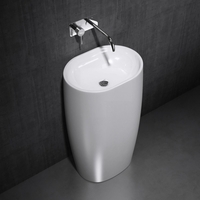 Stone Resin Pedestal Freestanding Oval Basin Colossum 32