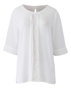 Ivory Lace Insert Shell Top