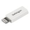 StarTech.com White Apple 8-pin Lightning Connector to Micro USB Adapter for iPhone / iPod / iPad