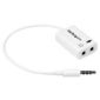 StarTech.com White headset adapter for headsets with separate headphone / microphone plugs
