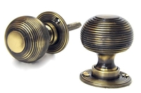 Antique Brass Reeded Door Knobs