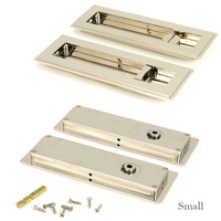 Art Deco Rectangular Pull Privacy Set - Polished Nickel