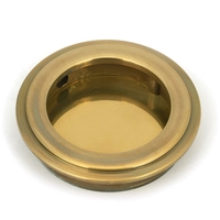 Art Deco Round Pull - Aged Brass