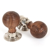 Beehive Rosewood Knob Set with Nickel Roses