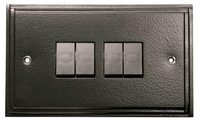 Black 4 Gang Light Switch