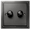 Black Double Dimmer Switch
