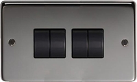 Black Nickel Quad Light Switch