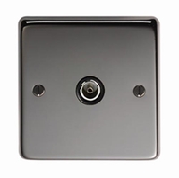 Black Nickel Single TV Socket