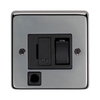 Black Nickel Switched Fuse and Flex - 13 Amp