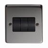 Black Nickel Triple Light Switch